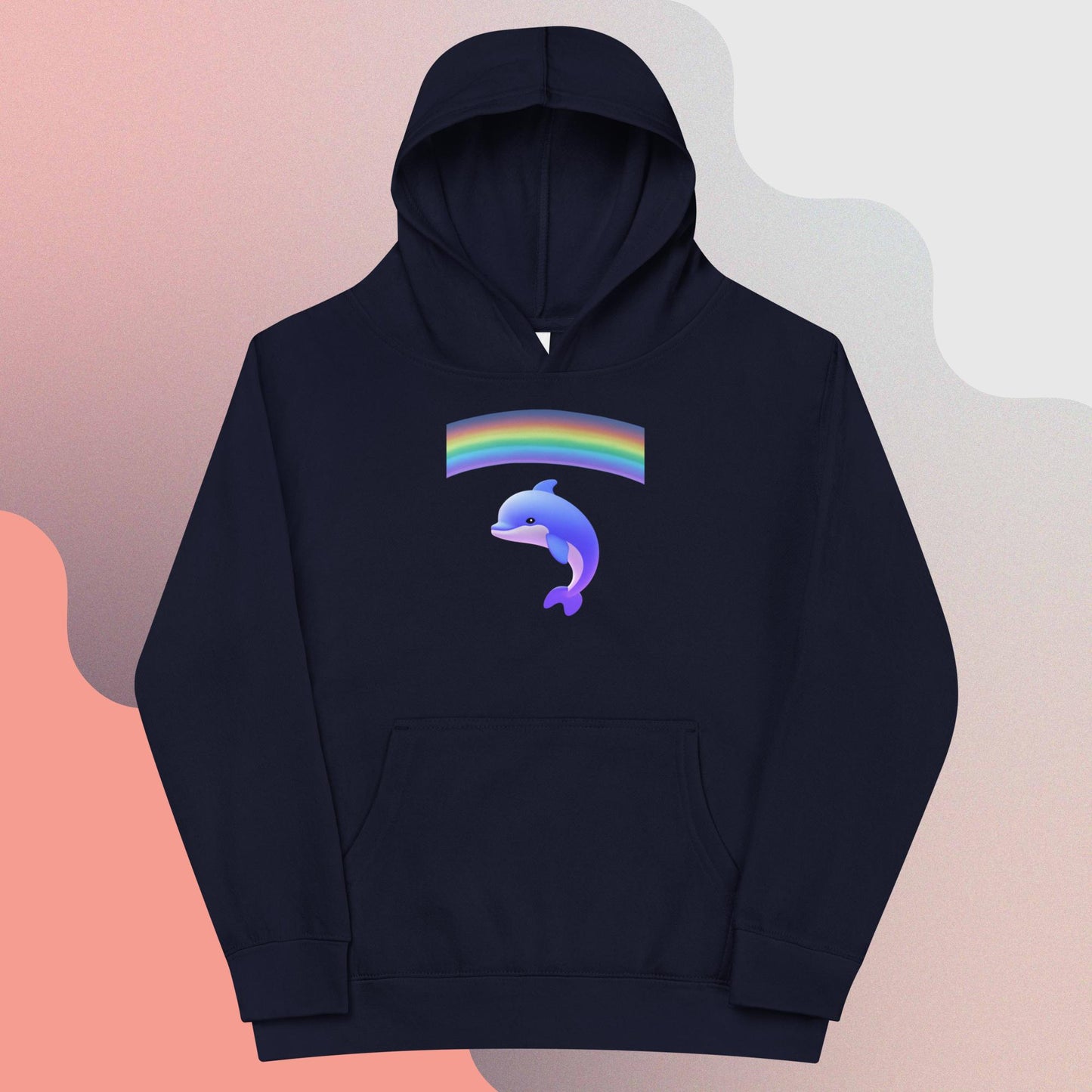 Dolphin with a Rainbow - Youth Fleece Hoodie