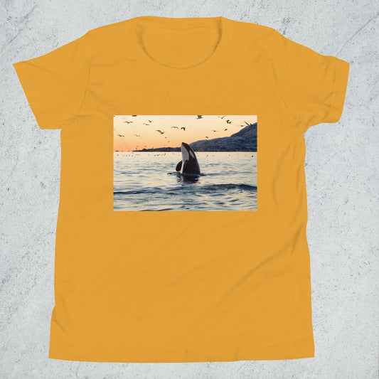 A Killer Whale Sunset - Youth T-Shirt